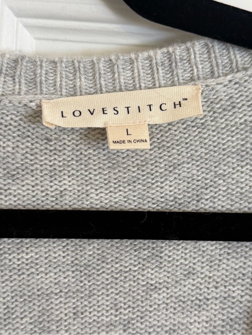 Lovestitch Gray Faux Wrap Knit Sweater Size Large - Picture 4 of 6